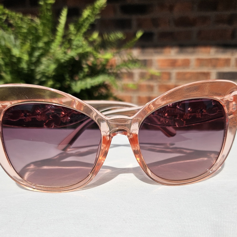 Crystal Champagne Cateye Sunglasses